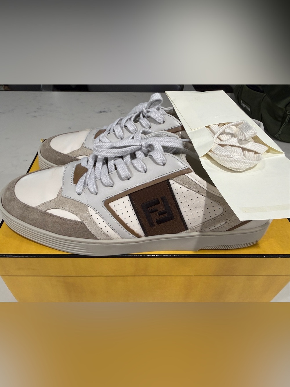 FENDI Step Leather low top sneaker, men’s 11 - amazing condition.